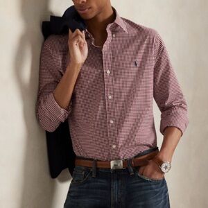 Ralph Lauren Red Gingham Button Down Shirt Size XL